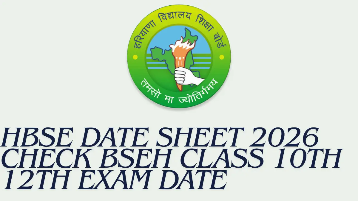HBSE Date Sheet 2026