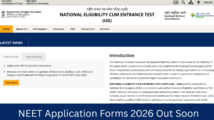 NEET Application Forms 2026