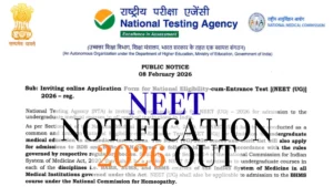 Neet notification 2026