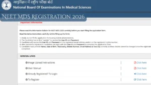 NEET MDS Registration 2026