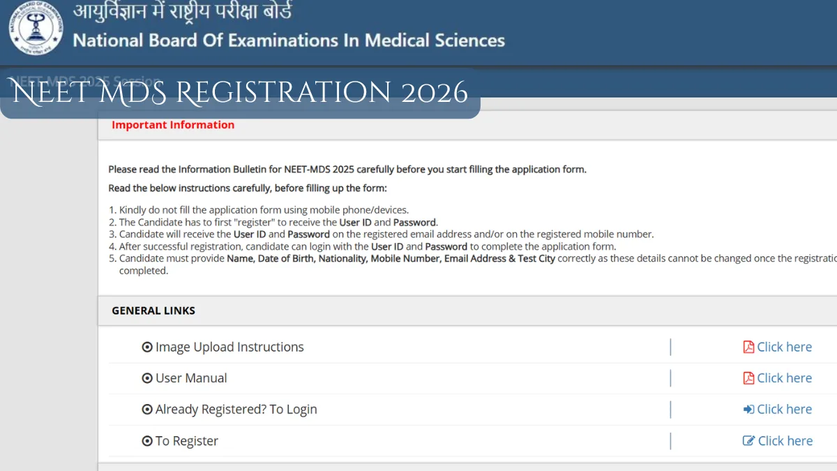 NEET MDS Registration 2026