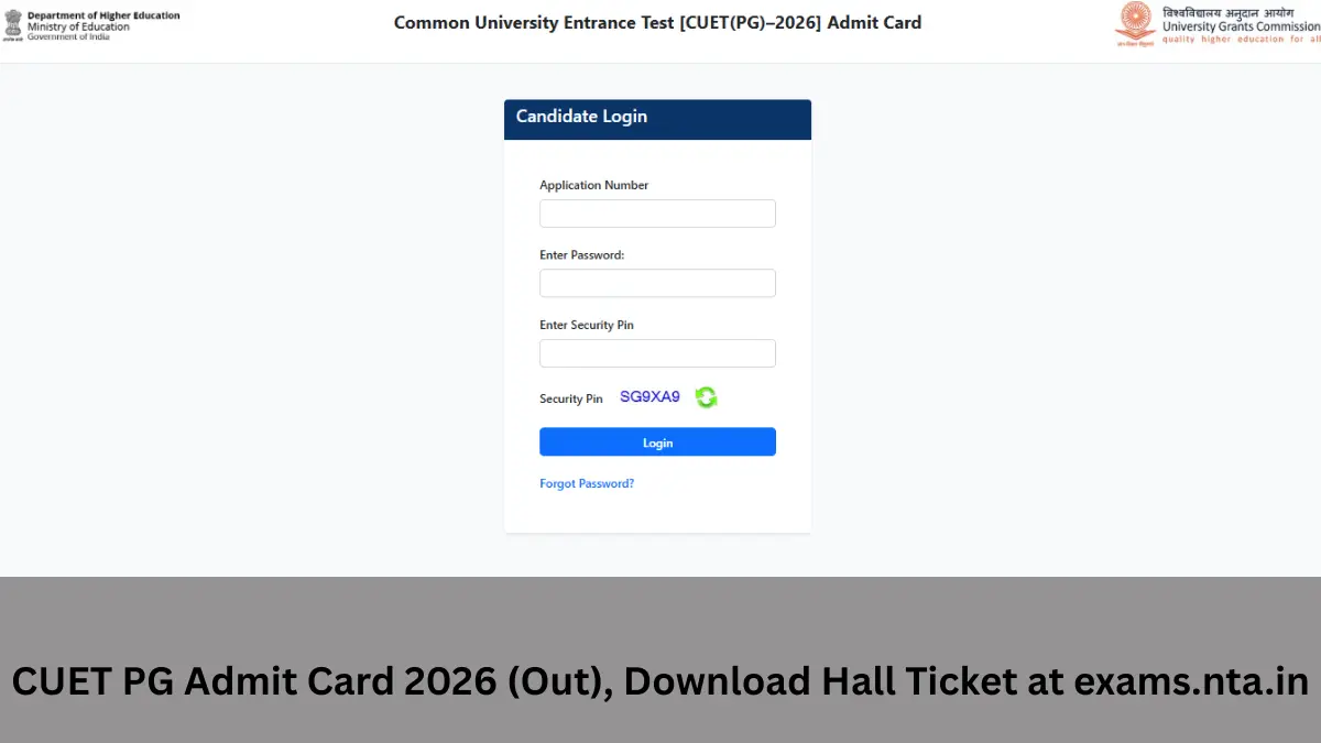 CUET PG Admit Card 2026 Out