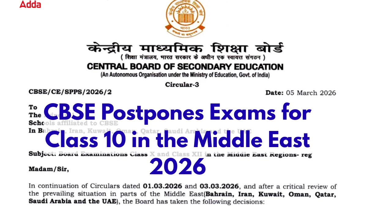 CBSE Postpones Exams for Class 10 in Middle East 2026