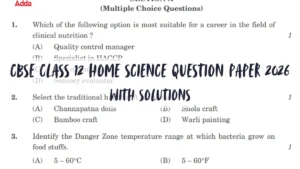 cbse class 12 home science question paper 2026