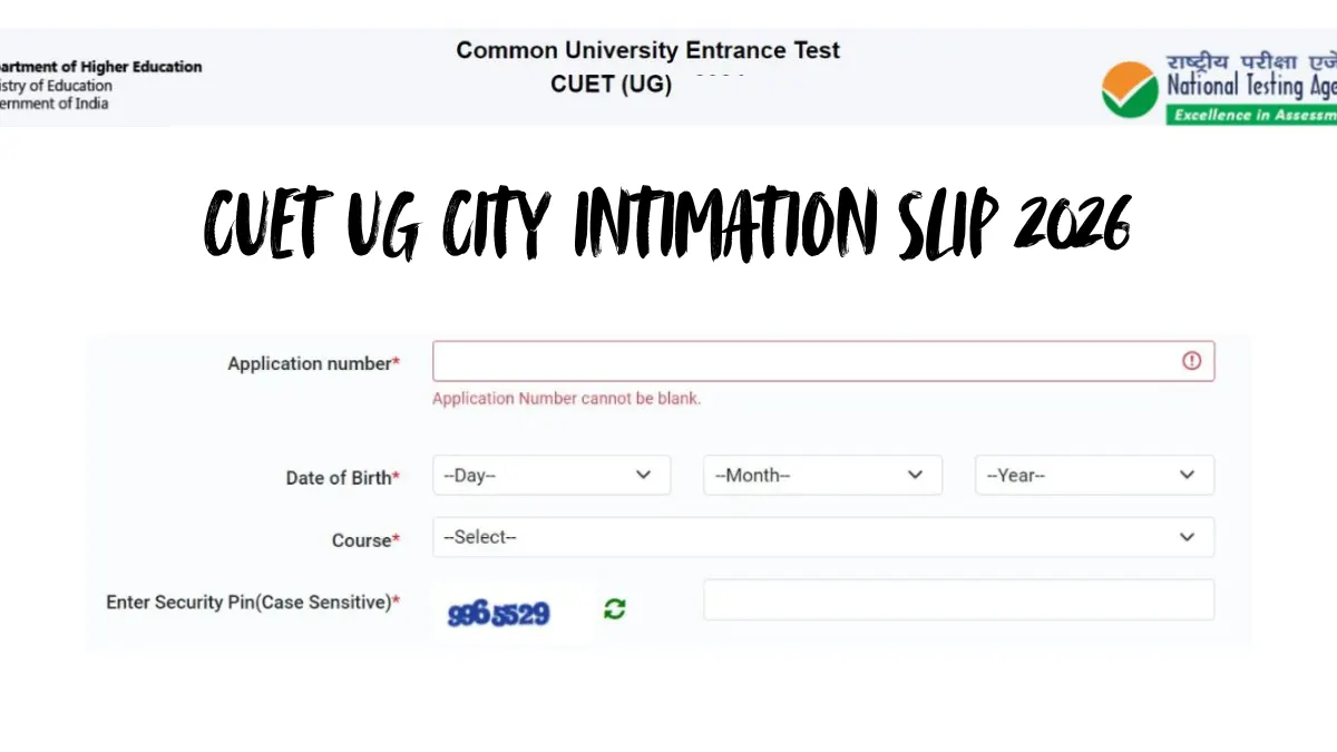 CUET UG Intimation slip 2026