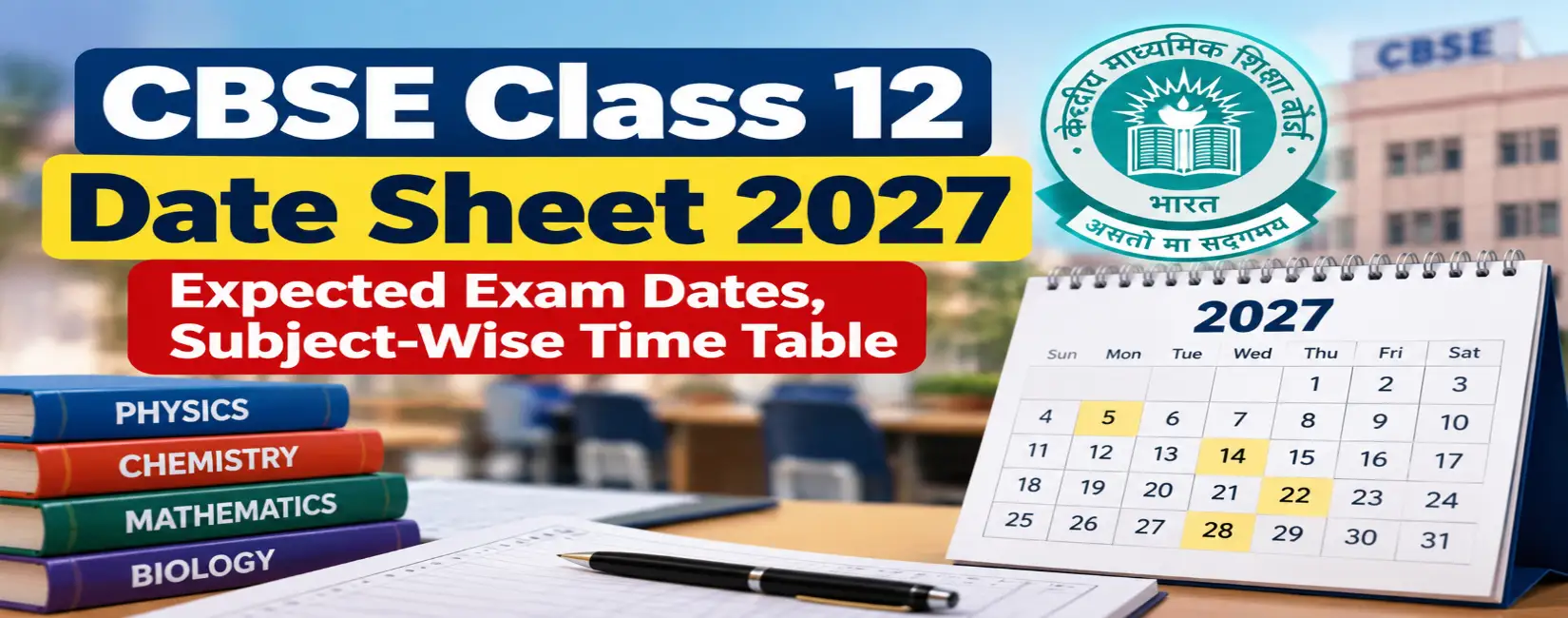 CBSE Class 12 Date Sheet 2027