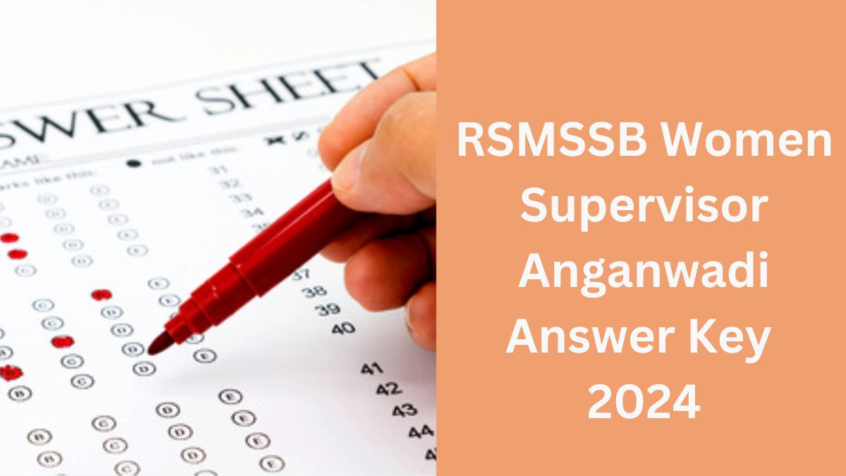 RSMSSB Women Supervisor Anganwadi Answer Key 2024