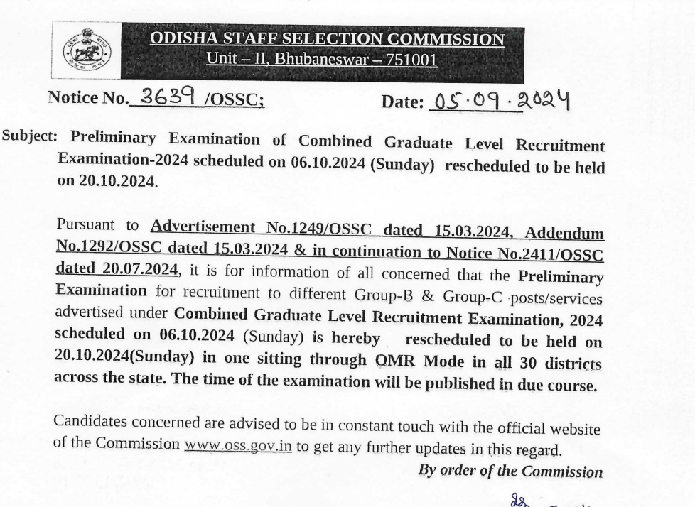 OSSC CGL 2024: Prelims Exam on 20 October, Admit Card Updates, Syllabus_4.1