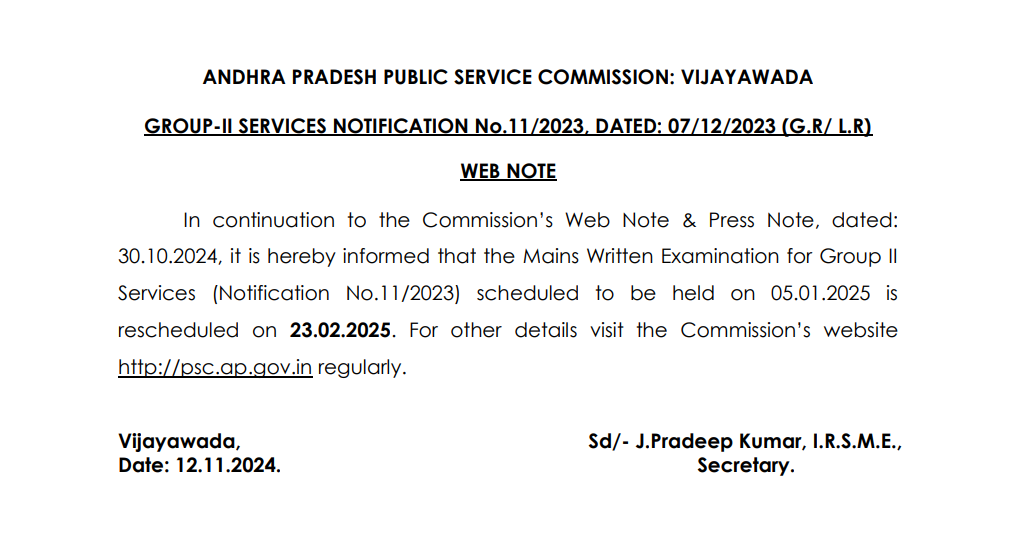 APPSC Group 2 Mains Exam Date 2024 Changed, Check Official Notice_4.1