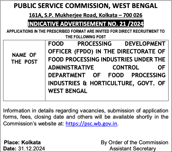 WBPSC FPDO Recruitment 2025 Exam Date Out, Detailed Notification Soon_4.1