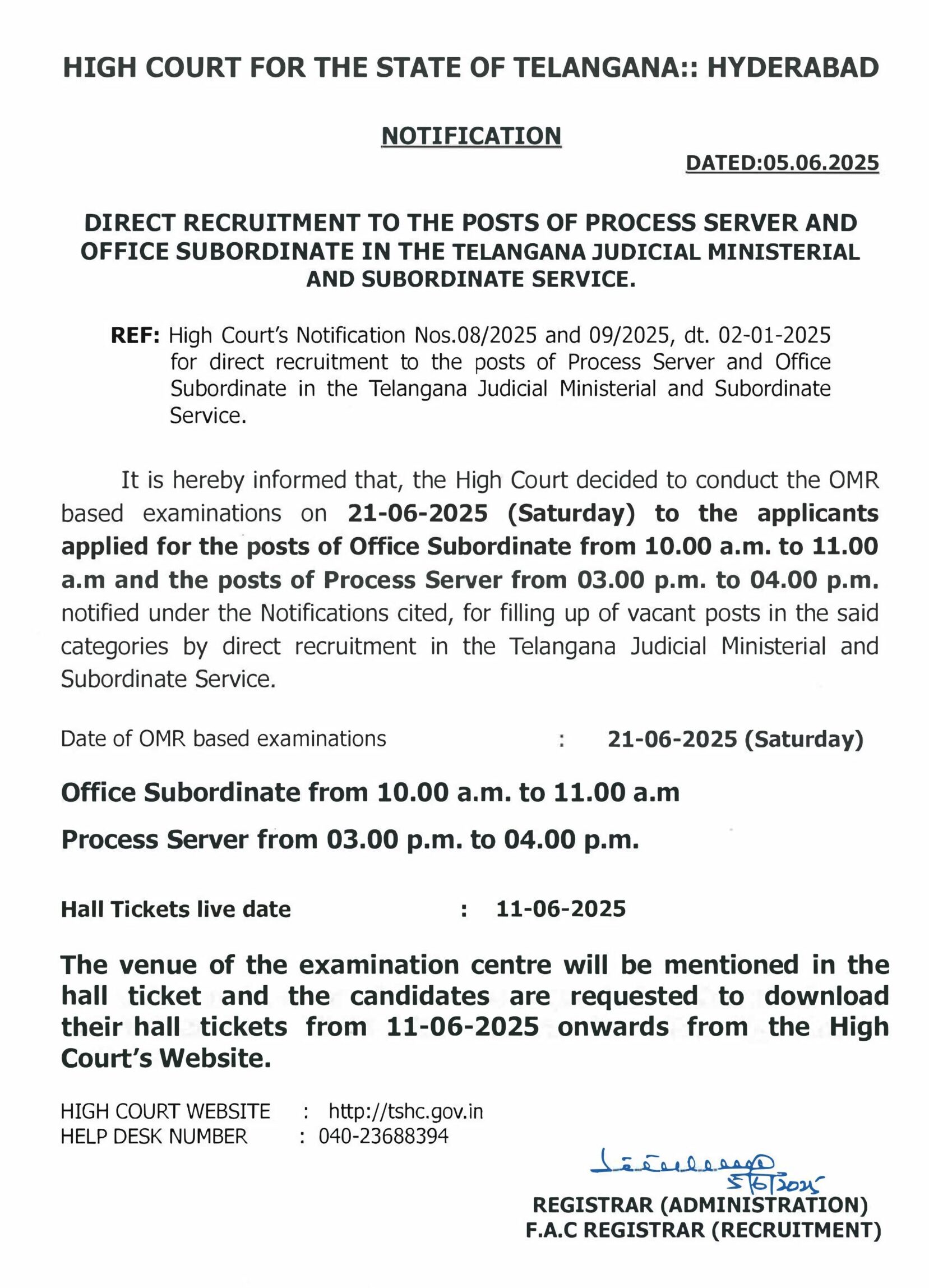 Telangana High Court Office Subordinate Exam Date 2025 Out, Exam Pattern & Schedule_4.1