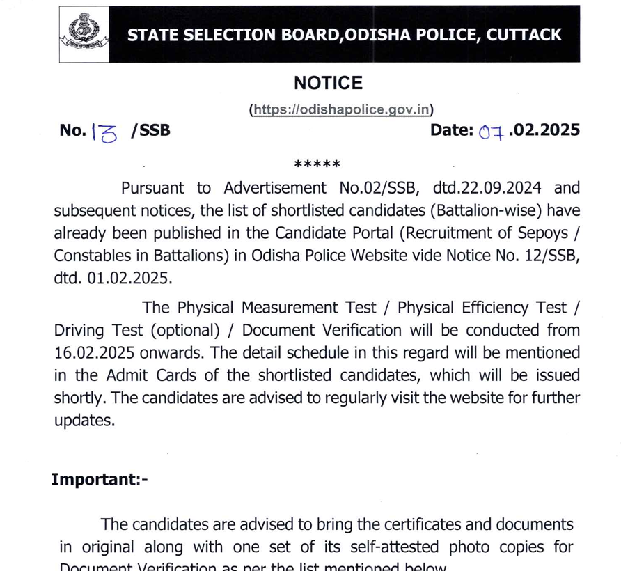 Odisha Police Constable PET Schedule 2025 Out, Check Physical Test Dates_4.1