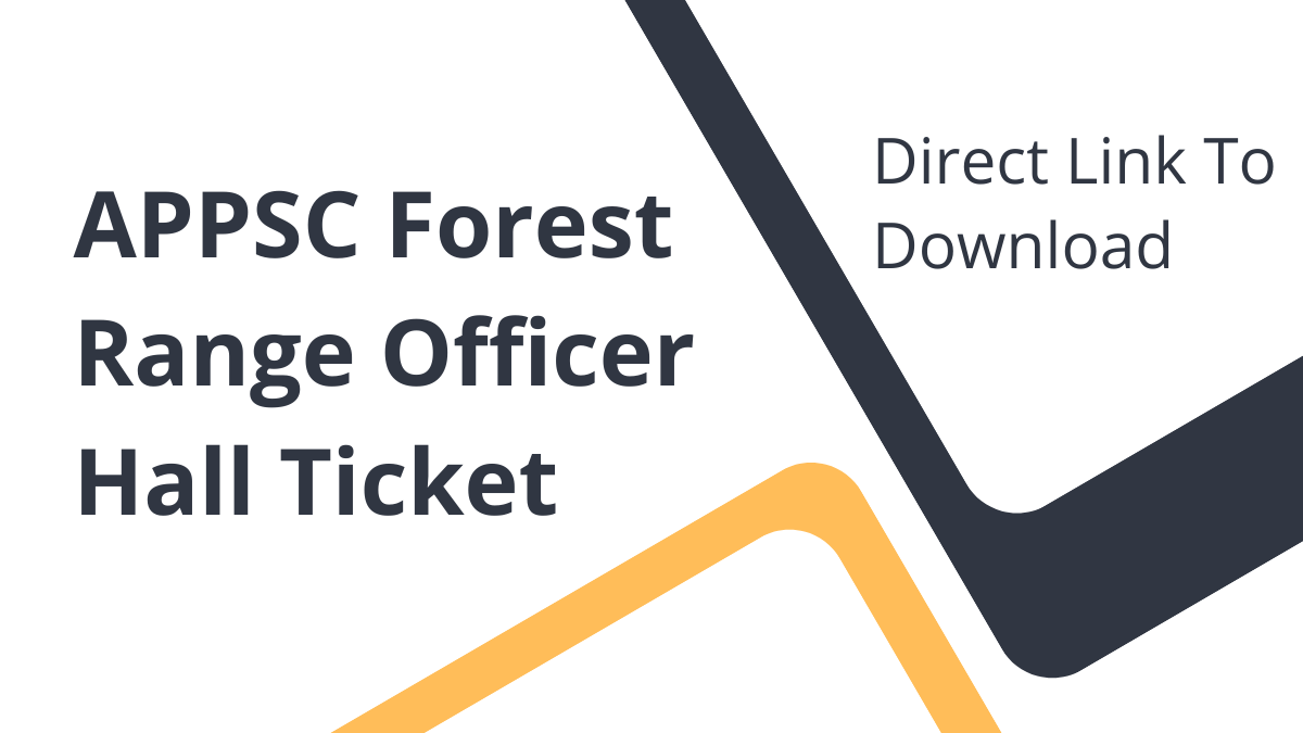 APPSC Forest Range Officer Hall Ticket