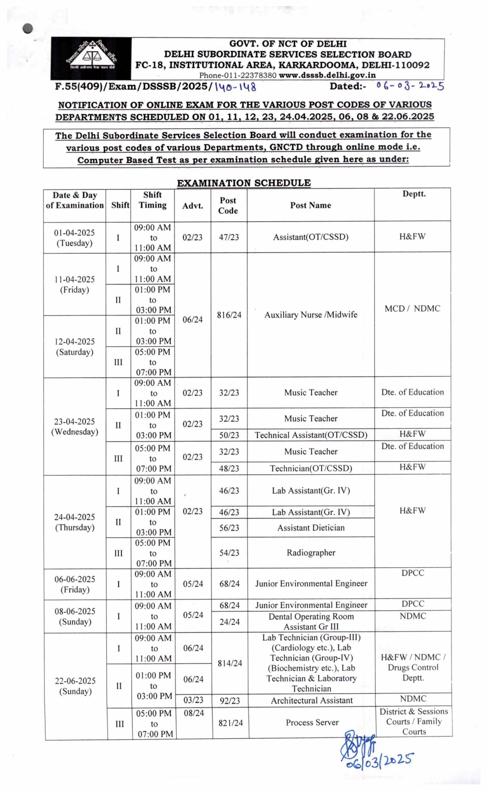 DSSSB Exam Date 2025 Out, Check Complete Updated Exam Schedule_4.1