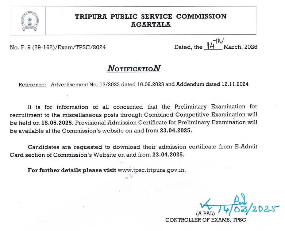 TPSC Miscellaneous Admit Card 2025 Out, Direct Link to Download Hall Ticket_4.1