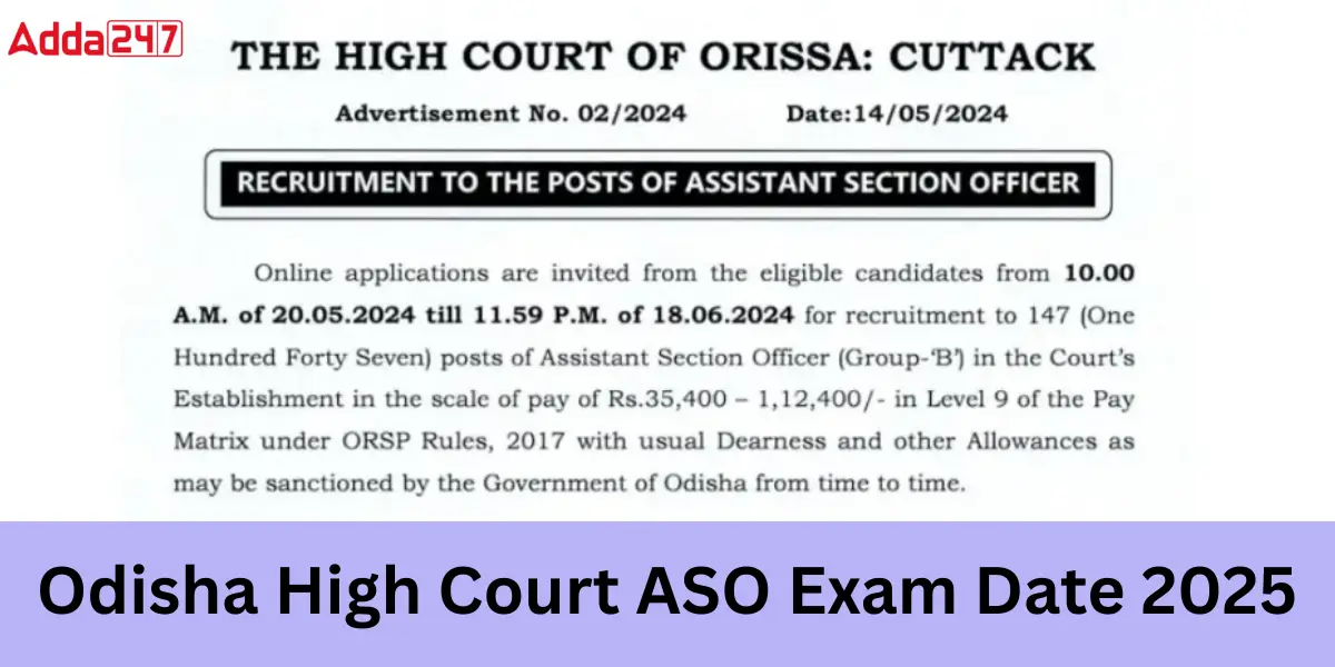 Odisha High Court ASO Exam Date 2025