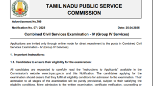 TNPSC Group 4 Exam Date 2025