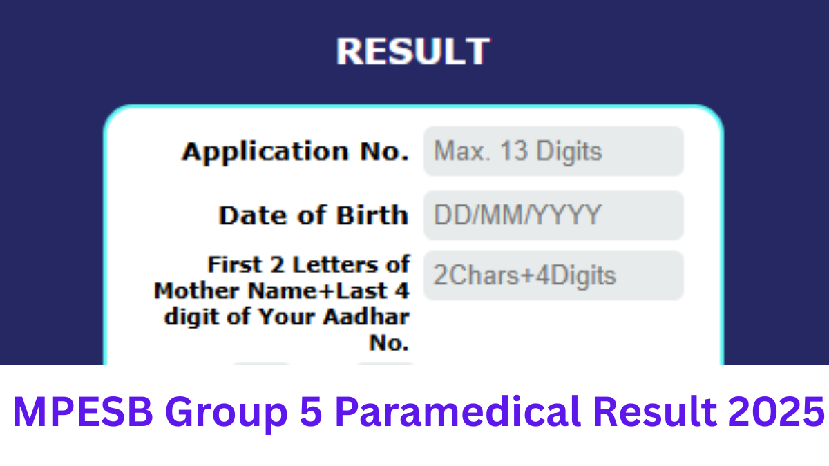 MPESB Group 5 Paramedical Result 2025