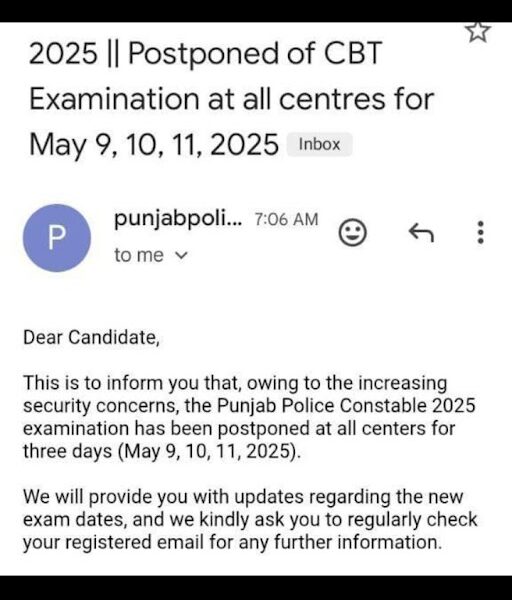 Punjab Police Constable Exam Postponed On 09,10,11 May 2025_4.1