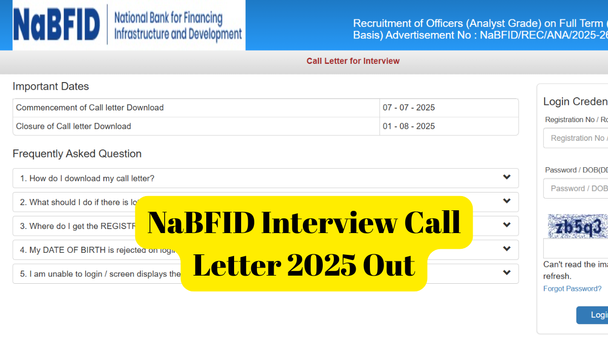 NaBFID Interview Call Letter 2025 Out