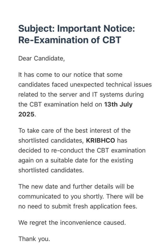KRIBHCO Field Representative Trainee Exam Date 2025, Check Latest Notice_4.1