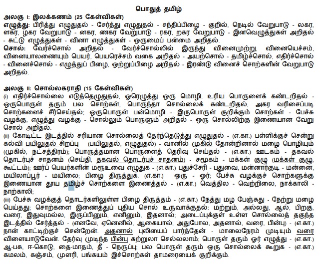 TNPSC Group 2 Syllabus