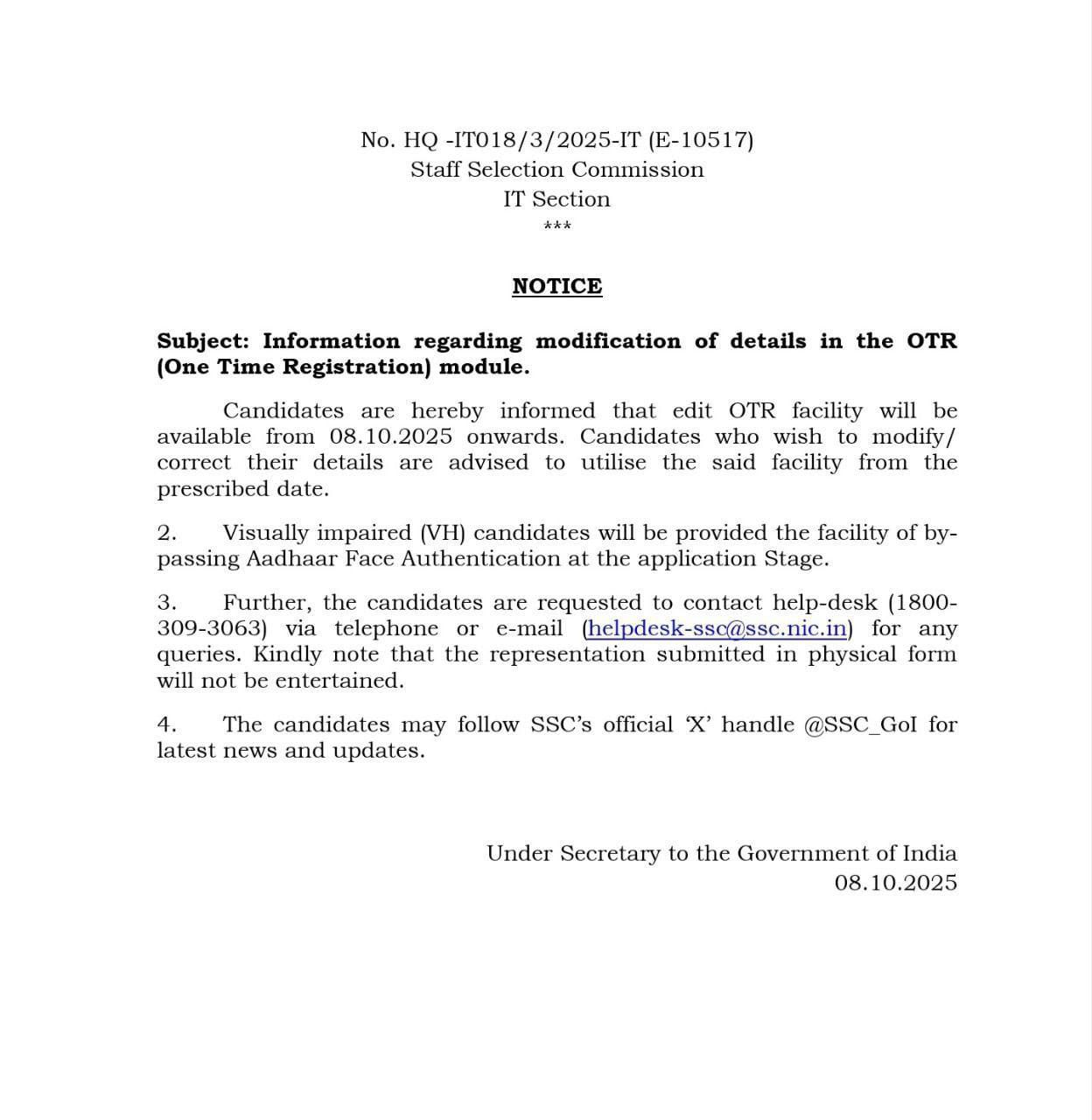 SSC OTR