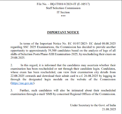 SSC Selection Post Phase-XIII Re-Exam 2025 Announced: Check New Dates and Admit Card Details_4.1