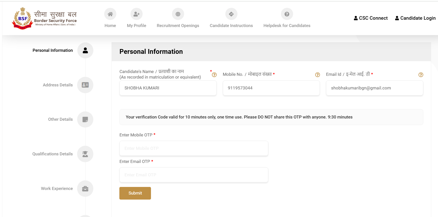 BSF Head Constable Apply Online Started For RO and RM Posts_7.1