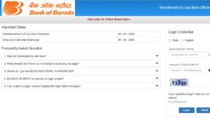 BOB Local Bank Officer Admit card 2025