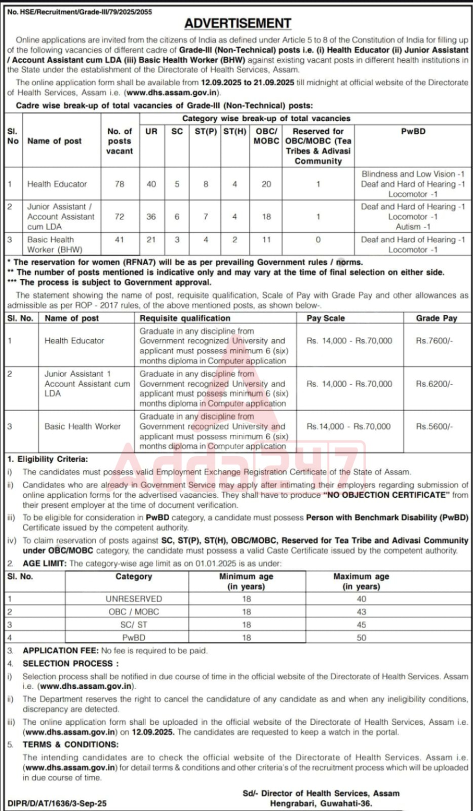 DHS Assam Recruitment 2025