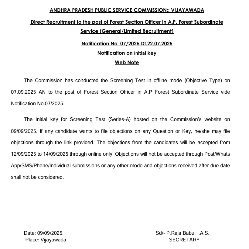 APPSC Forest Section Officer Answer Key 2025 Out @psc.ap.gov.in, Download PDF_4.1