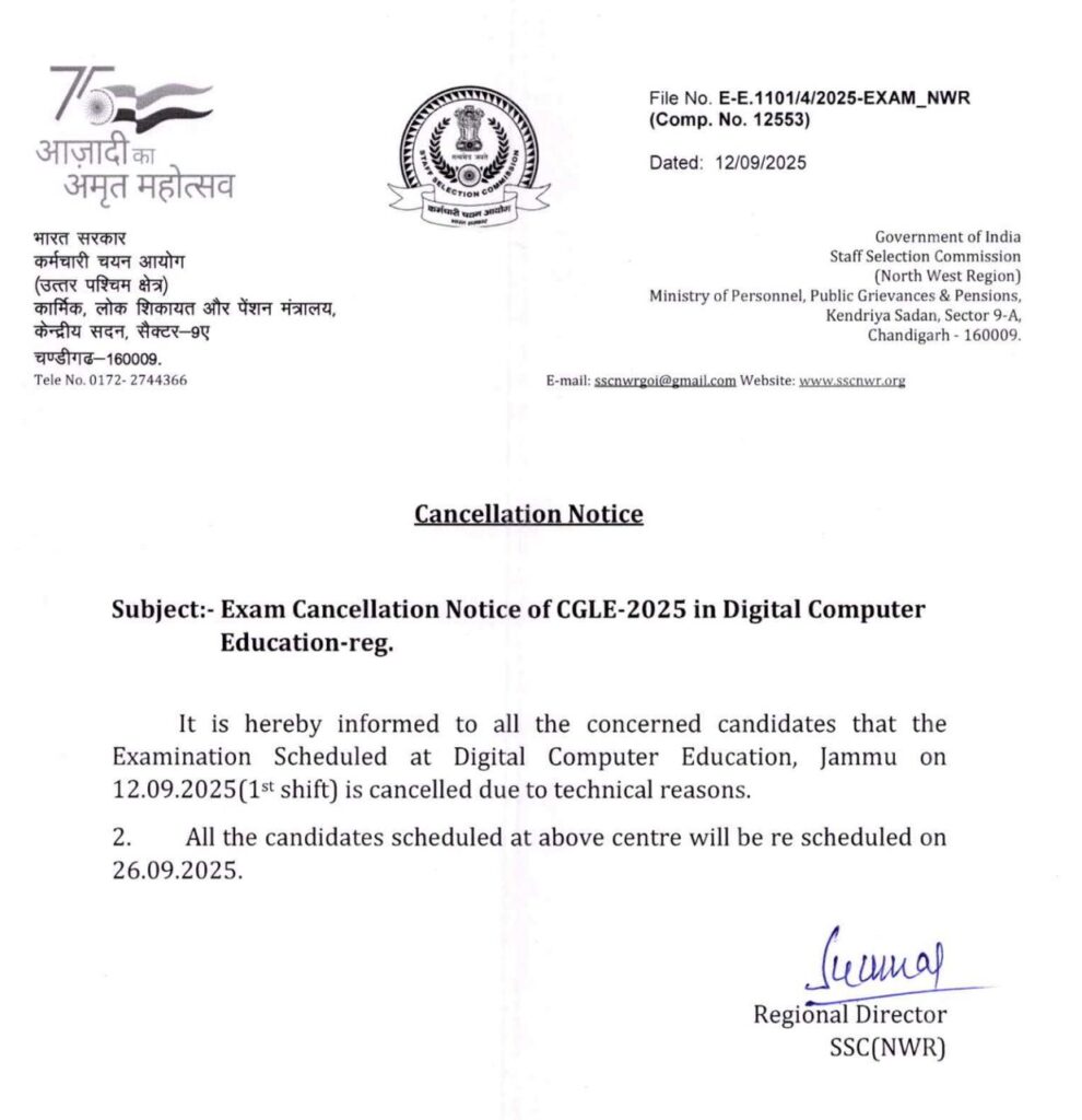 SSC CGL Exam 2025