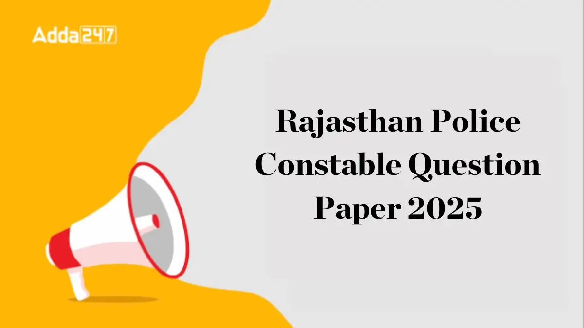 Rajasthan Police Constable Question Paper 2025