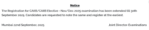CAIIB Registration 2025 for November Exam, Last Date Extended Till 30 Sept_4.1