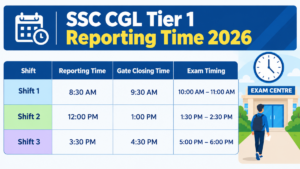 SSC CGL Shift Timings