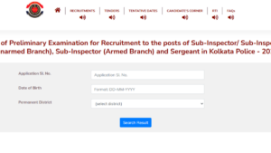 Kolkata Police SI Result 2025
