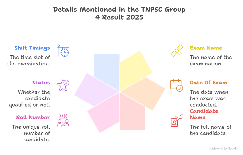 Details Mentioned in TNPSC Group 4 Exam Result 2025
