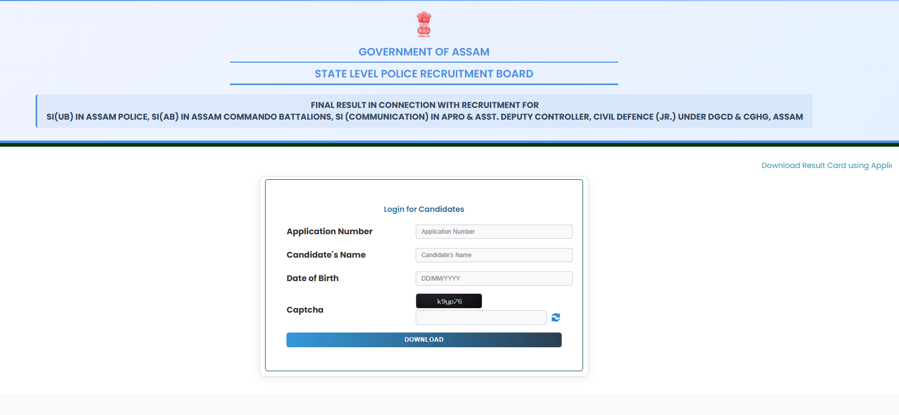 SLPRB Assam Police SI Final Result 2025