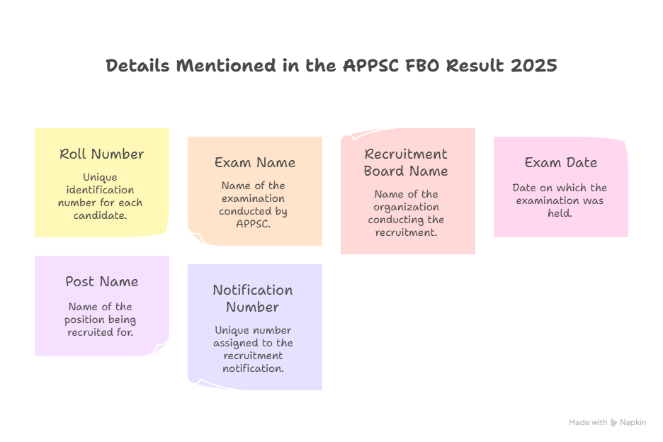 Details Mentioned in the APPSC FBO Result 2025