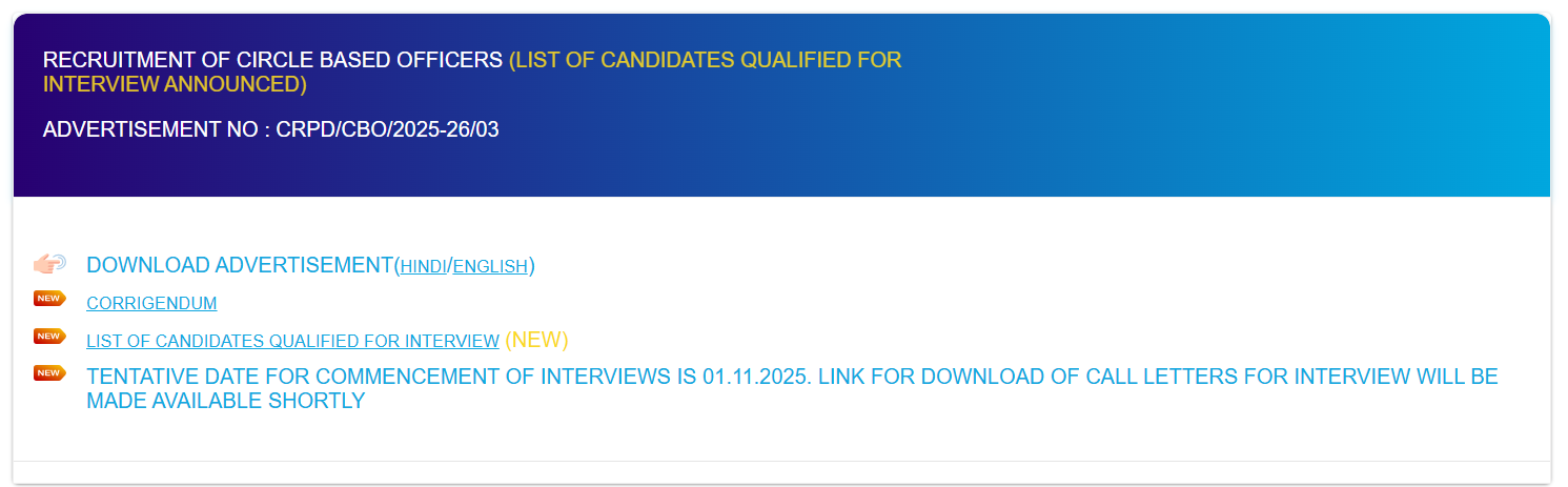 SBI CBO Result 2025 Out @sbi.co.in, Download Result PDF and Check Qualifying Status_4.1