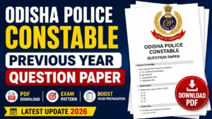Odisha Police Constable Previous Year Question Paper