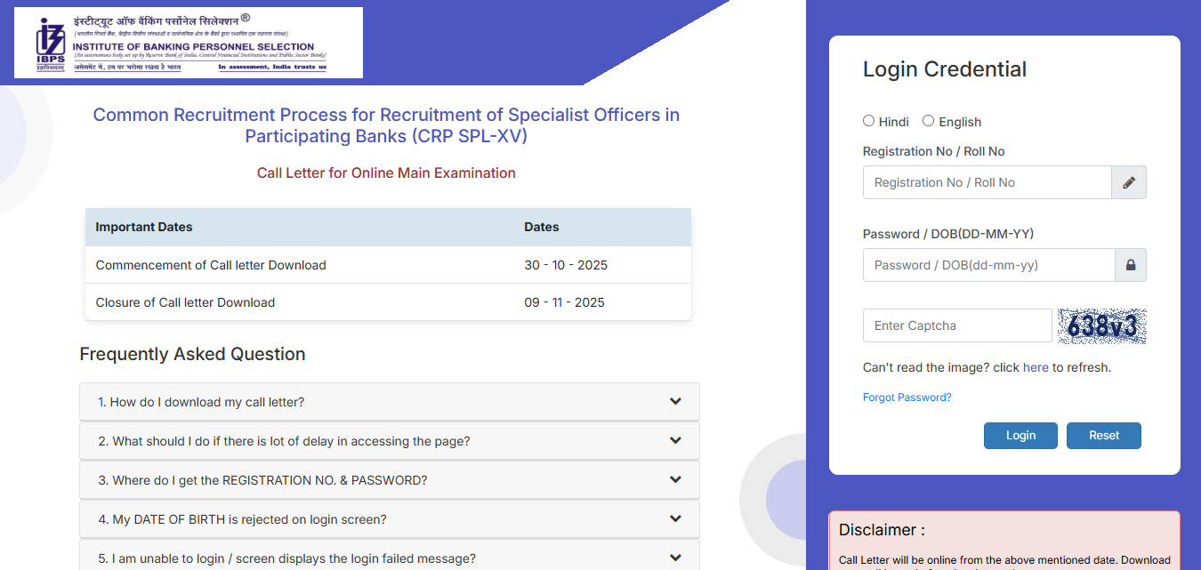 IBPS AFO Mains Admit Card 2025 Out, Direct Link To Download Call Letter_3.1