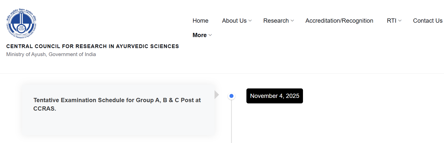 CCRAS Exam Date Page