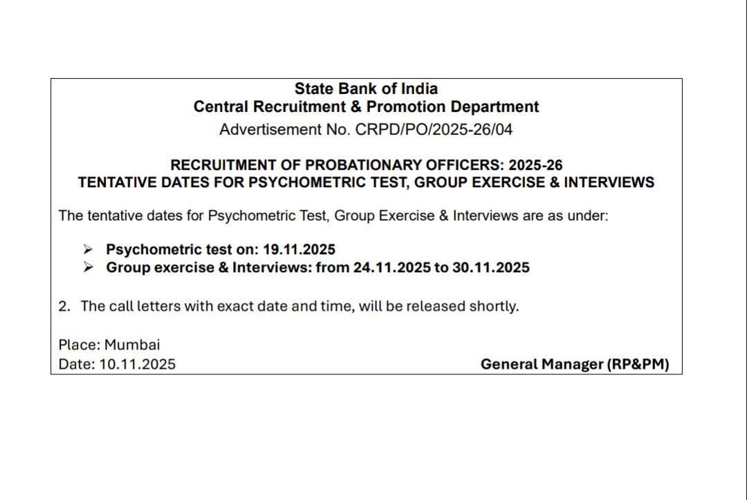 SBI PO Interview Dates 2025 Out, Check Phase 3 Complete Schedule_3.1