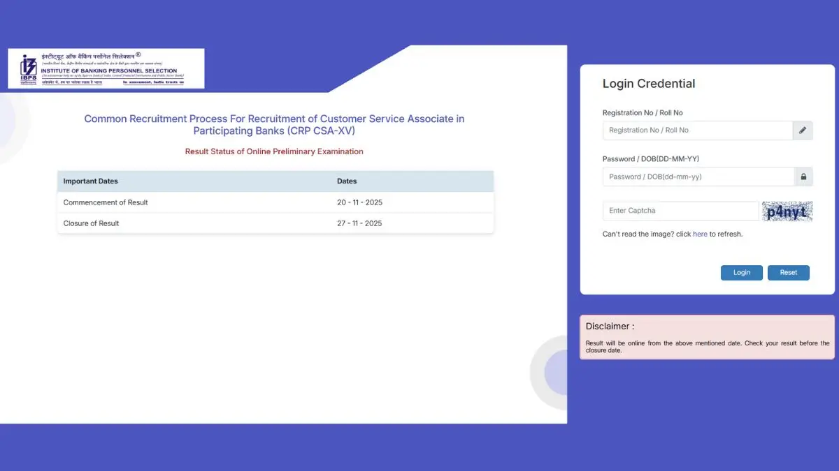 IBPS Clerk Prelims Result 2025 Out, Result Download Link @ibps.in_3.1