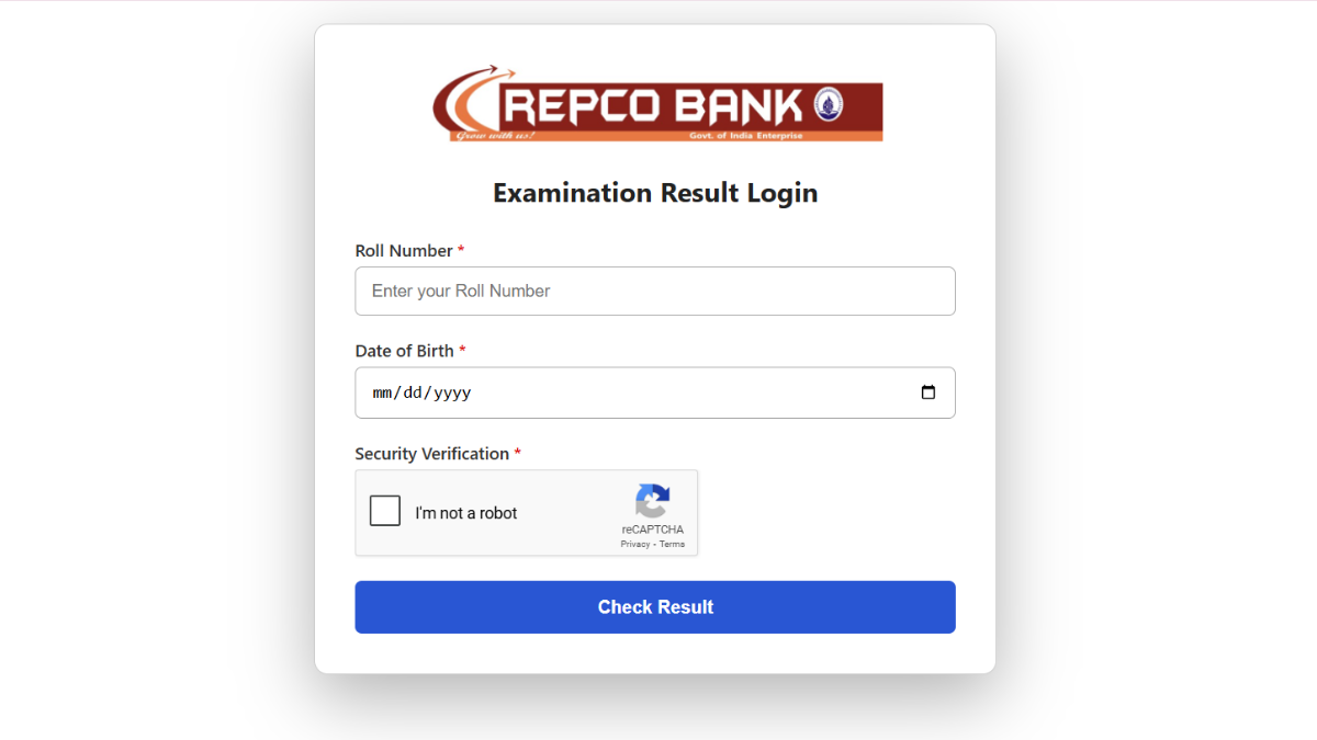 REPCO Bank Clerk Result 2025