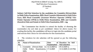 Delhi Police Driver Slot Booking 2025