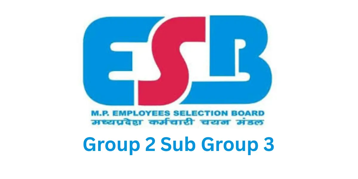 MPESB Group 2 Sub Group 3 Exam Date 2025-26