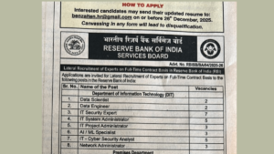 RBI Lateral Recruitment 2026